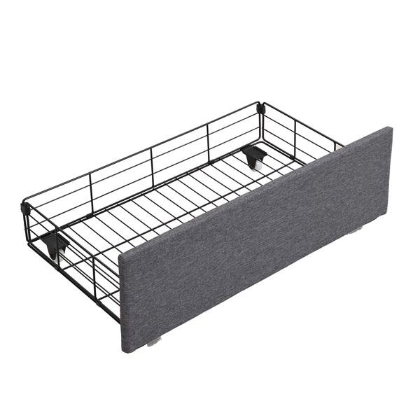 King Bed Frames with Storage Headboard and Drawers, LED Platform Bed Frame King Size, LED Upholstered Bed Frame with Charging Station, No Box Spring Needed, Easy Assembly, Grey