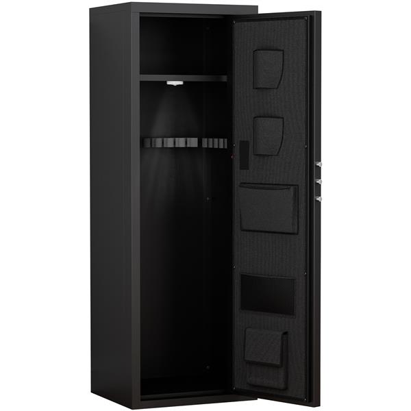 Heavey Duty,Large Size 5-8 Gun,Black Gun Cabinet with Electronic Password Keypad Lock,Unassembled Metal Rifle Gun Security Cabinet Safe Locker