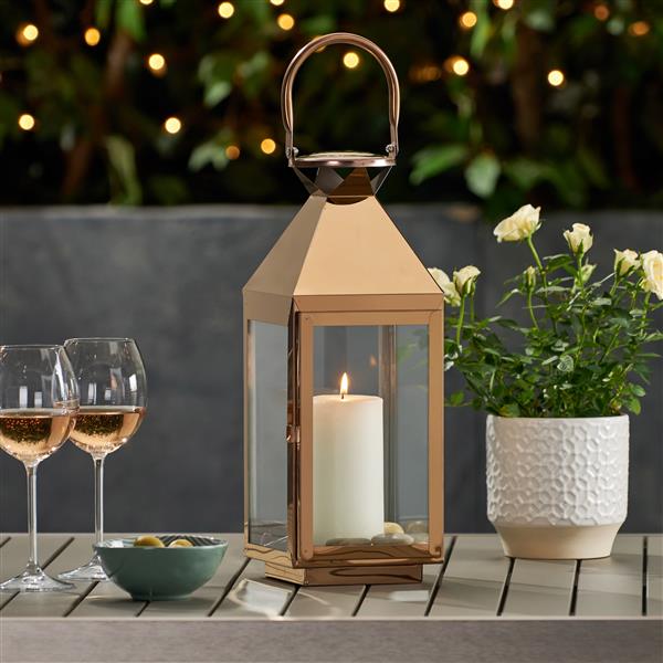 15.5'' H Stainless Steel Tabletop Lantern