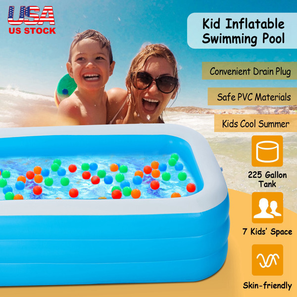 Inflatable Swimming Pools Inflatable Lounge Pool for Kids Baby Adult Inflatable Water Ball Pool for Outdoor Garden Backyard Summer Water Party 103*69*24in（No shipments on weekends）