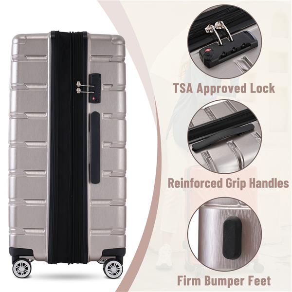 3 Piece Luggage Set Suitcase Set, Lightweight Durable Suitcase with Wheels and TSA Lock, Expandable Travel Family Luggage for Men Women 20" 24" 27"