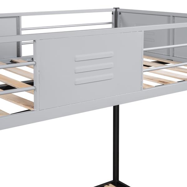 Metal Twin over Full Bunk Bed/ Heavy-duty Sturdy Metal/ Noise Reduced/ Safety Vent Board Guardrail/ CPC Certified/ No Box Spring Needed