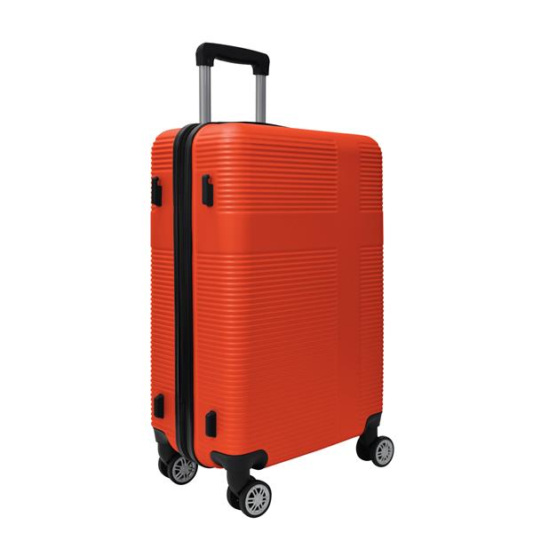 Luggage 4 Piece Set with Spinner Wheels, Hardshell Lightweight Suitcase with TSA Lock,Checked Luggage,Orange(12/20/24/28in)