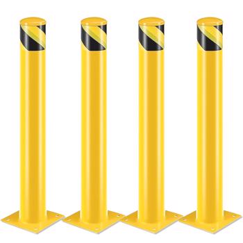 Safety Bollard Post, 52 Inch Height Steel Bollards, 4.5 Inch Diameter Parking Bollard, Yellow Powder Coated Safety Parking Barrier Post, for Traffic Sensitive Areas, 2PCS 