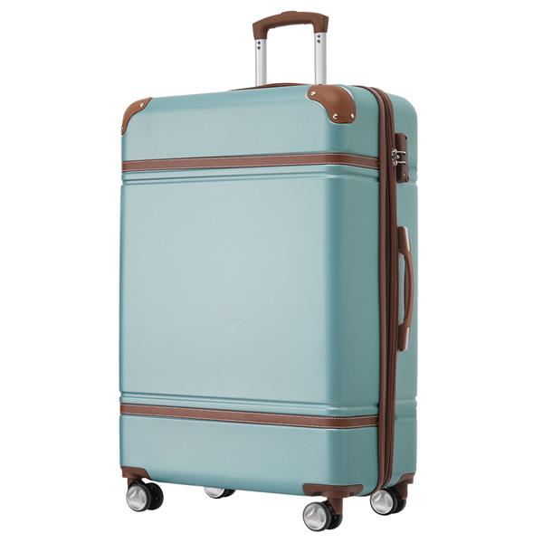 28 IN Luggage 1 Piece with TSA lock , Expandable Lightweight Suitcase Spinner Wheels, Vintage Luggage,Blue Green