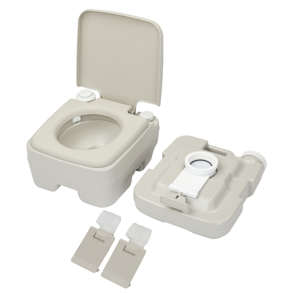 10L Portable Removable Flush Toilet with Double Outlet