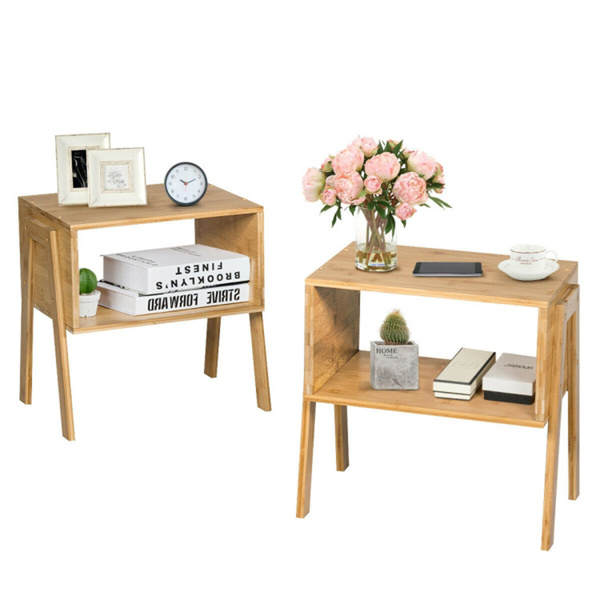 2 bamboo bedside tables, side table and coffee table