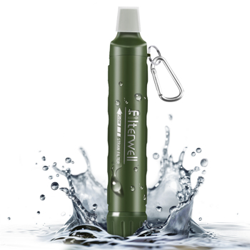 Personal Water Filter,Straw Water Filter for Hiking, Camping, Travel and Emergency Preparedness Green，No shipment on weekends