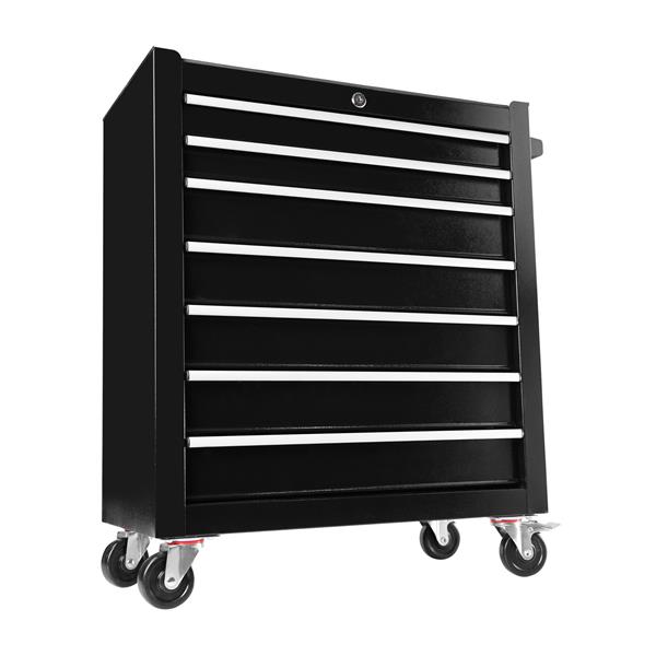 7 Drawers Rolling Tool Chest with Wheels, Portable Rolling Tool Box on Wheels, Tool Chest Organizer for Garage, Workshop, Home Crafts Use (BLACK)