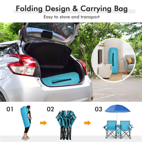 Outdoor camping chair with umbrella