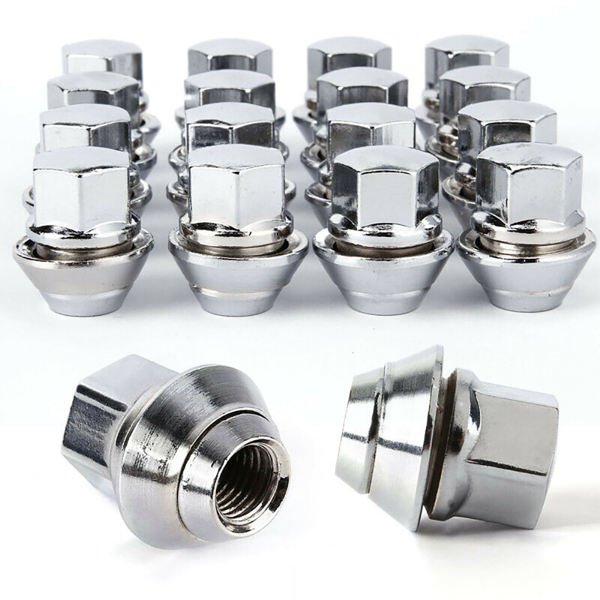 20pcs Chrome Wheel Lug Nuts Tapered Seat Hex Bolt for Ford Focus Alloy Wheel