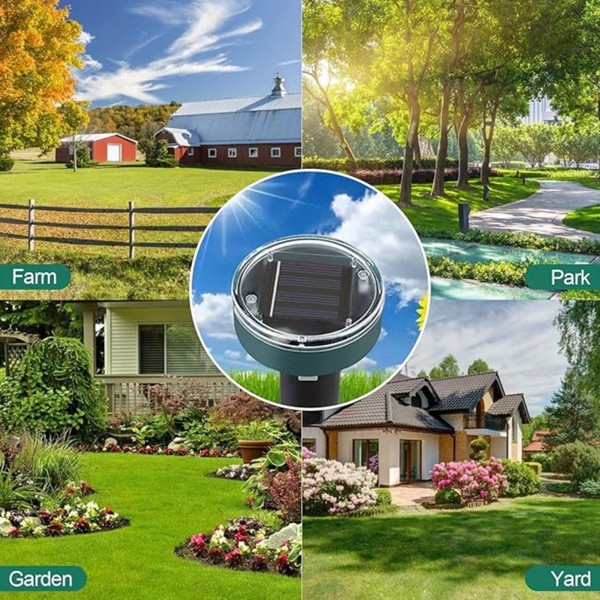 Mole proof solar drive mole proof solar sound wave mole proof pile, snake proof groundhog proof in courtyards, gardens, and lawns (4-piece set)(No shipments on weekends, banned from Amazon)