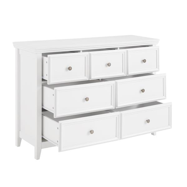 Modern 7 Drawers Dresser 7 Drawers Cabinet,Chest of Drawers Closet Organizers and Storage Clothes Storage Drawers Cabinet for Living Room, Farmhouse Dresser Organizer White