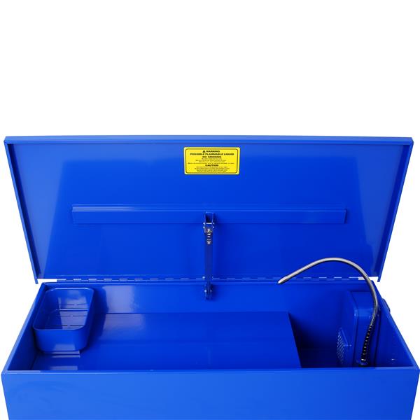 40 Gallon Parts Washer  24 Gallon Solvent Capacity 5 Gallon Per Minute Max Pump Output  Heavy Duty Steel Powder Coated blue