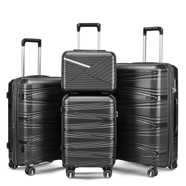 Luggage 4 Piece Sets(14/20/24/28), Hard Shell Lightweight TSA Lock Carry on Expandable Suitcase with Spinner Wheels Travel Set for Men Women