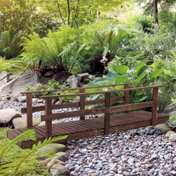 5 ft Wooden Garden Bridge Arc Footbridge ( Amazon Shipping)（Prohibited by WalMart）