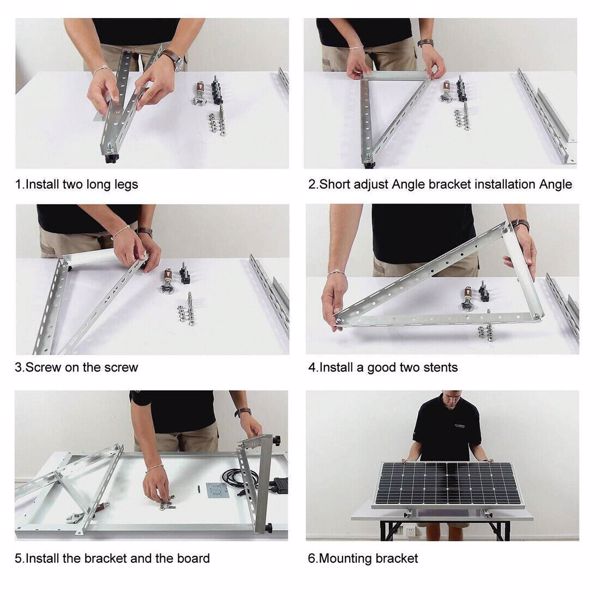 Solar Panel Brackets Adjustable Angle Mounting Frame Shed Boat Ground Mount L