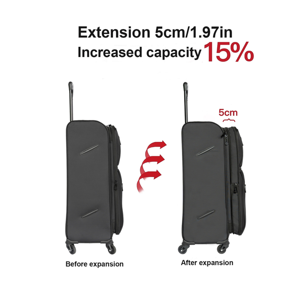 Softside Luggage Expandable 3 Piece Set Suitcase Upright Spinner Softshell Lightweight Luggage Travel Set  20inch 24inch 28inch