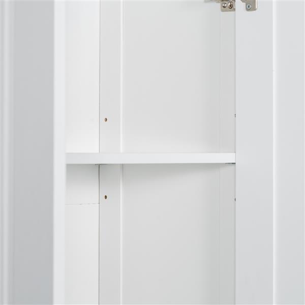 Storage Cabinet with Two Doors for Bathroom, Office, Adjustable Shelf, MDF Board, White