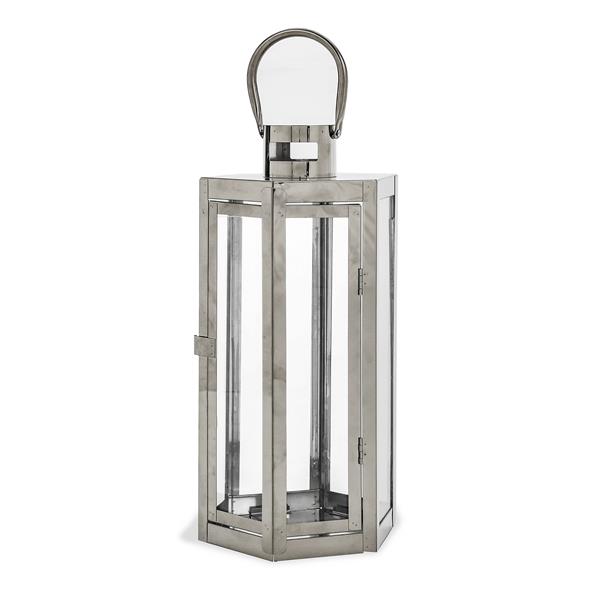 16"H STAINLESS STEEL LANTERN