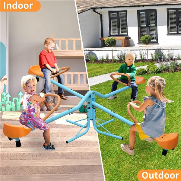 Outdoor Kids Spinning Seesaw Sit and Spin Teeter Totter Outdoor Playground Equipment Swivel Teeter Totter for Backyard