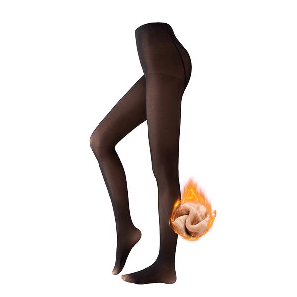 Fleece Lined Tights Sheer Women. Fake Translucent Warm Pantyhose Leggings Sheer Thick Tights for Winter，Shipment from FBA