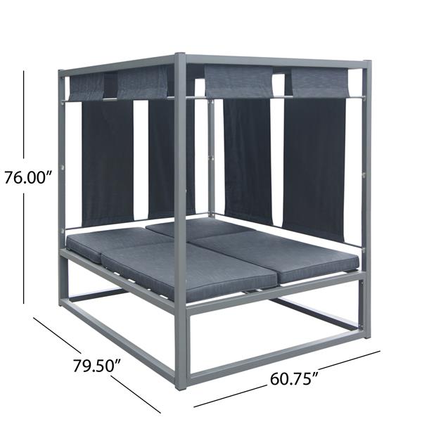 DAYBED-A CARTON(Seat pannel+Feet at the bottom of the tube+Vertical connecting tube )