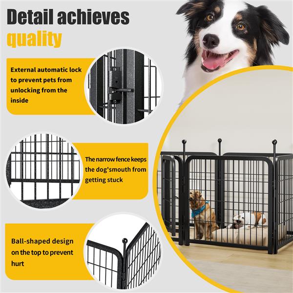 Dog Playpen 8 Panels 24" Height Heavy Duty Dog Fence Puppy Pen for Large Medium Small Dogs Indoor Outdoor Foldable Pet Exercise Pen