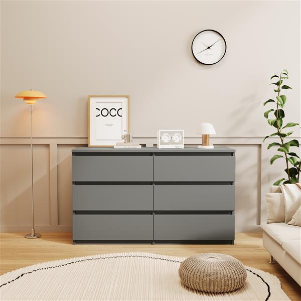 Grey Large 6 drawers chest of drawer dressers table