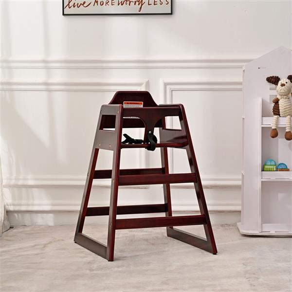 Wooden Double Solid Wood Feeding, Eat & Grow Portable High, Easy to Clean Baby Booster Chair in Mahogany Finish