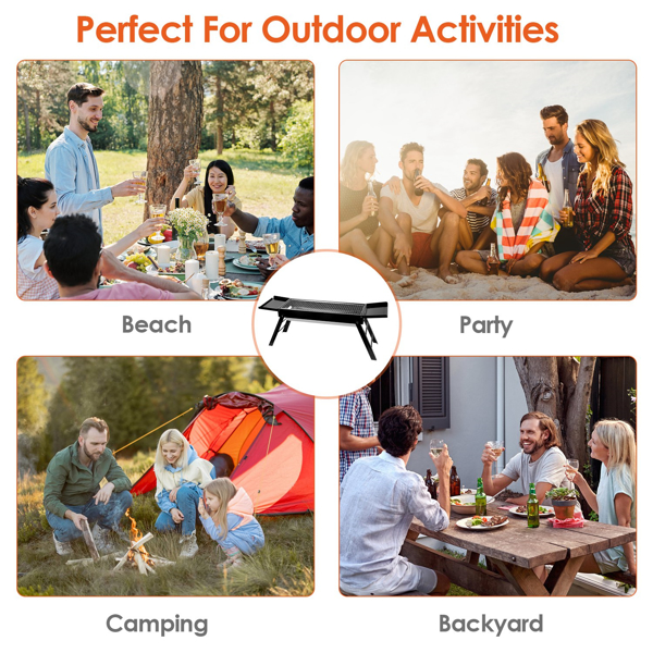 Portable BBQ Griddle, Foldable Kabob Barbecue  for Outdoor Hibachi BBQ Lamb Skewer Camping Barbecue Grill in Garden Backyard Party Picnic Travel（No shipments on weekends）