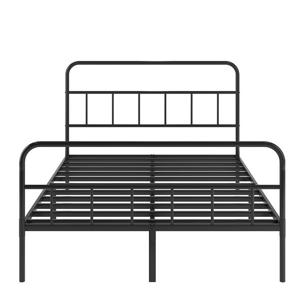 Metal Platform Bed frame with Headboard, Sturdy Metal Frame, No Box Spring Needed(Queen)