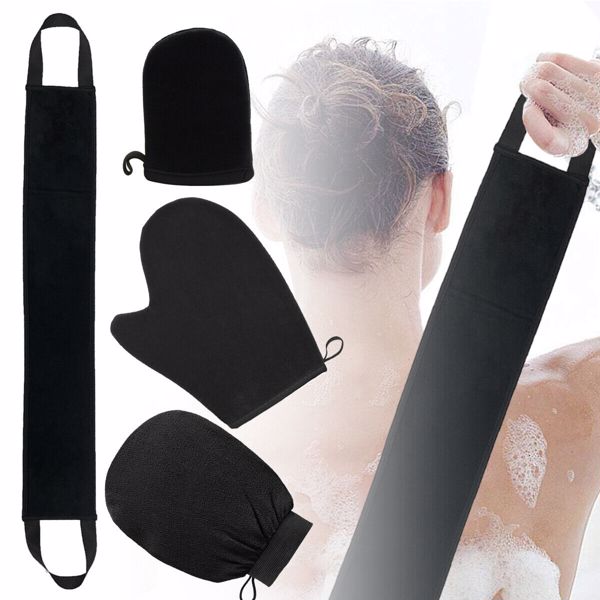 4Pcs/Set Back Body Cleaning Glove Self Tanning Mitt Fake Tan Applicator Gloves Q