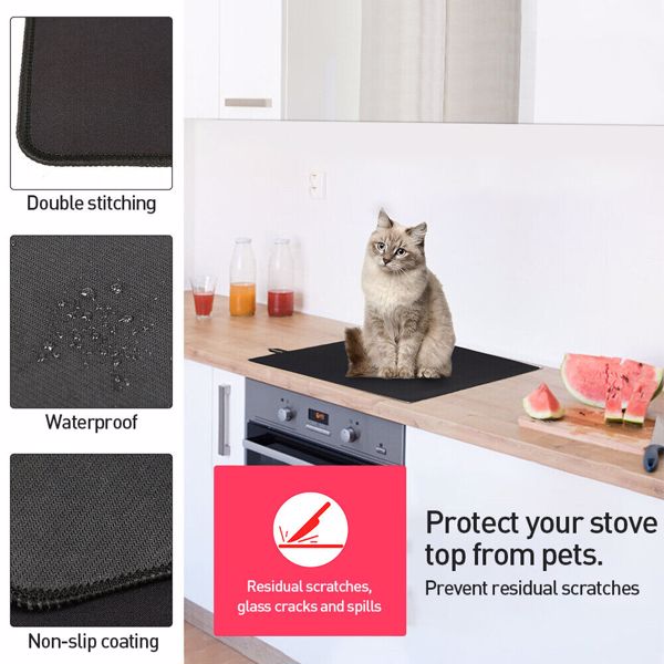 Cowbright Stove Covers Heat Resistant Glass Stove Top Cover for Electric Stove