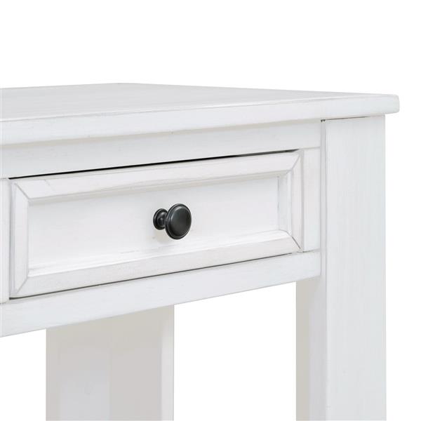 Console Table/Sofa Table with Storage Drawers and Bottom Shelf for Entryway Hallway(Antique White)