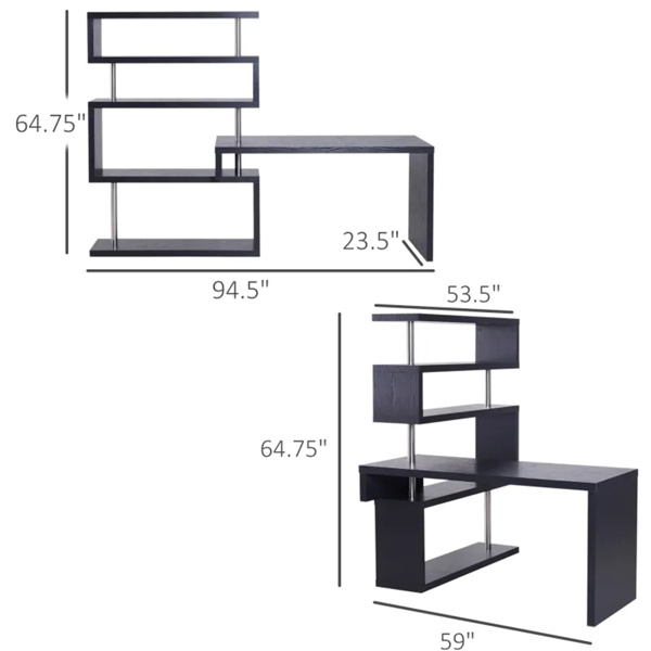 Office desk  with display stand  Black