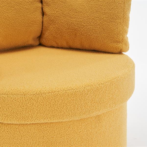 Fabric Swivel And Storage Chair With Back Cushion For Living Room,Yellow