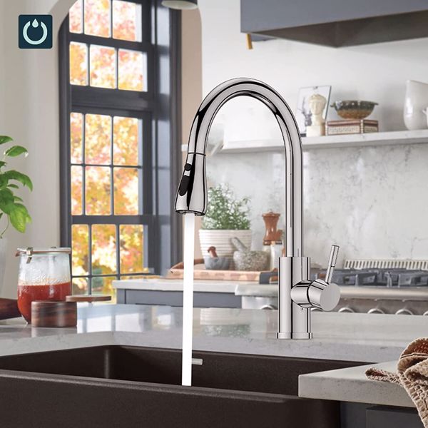 360° Kitchen Sink Mixer Taps Pull Out Spout Spray Single Lever Modern Mono Tap