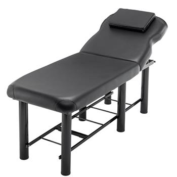 Professioanl Massage Table , Backrest Adjustable, Removable Headrest, Bottom Shelf Storage , Memory Foam Layer Salon Bed,Black