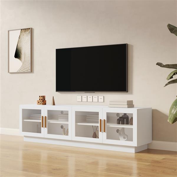 70.87" TV Stand , Modern TV Cabinet & Entertainment Center with Shelves, Wood Storage Cabinet for Living Room or Bedroom