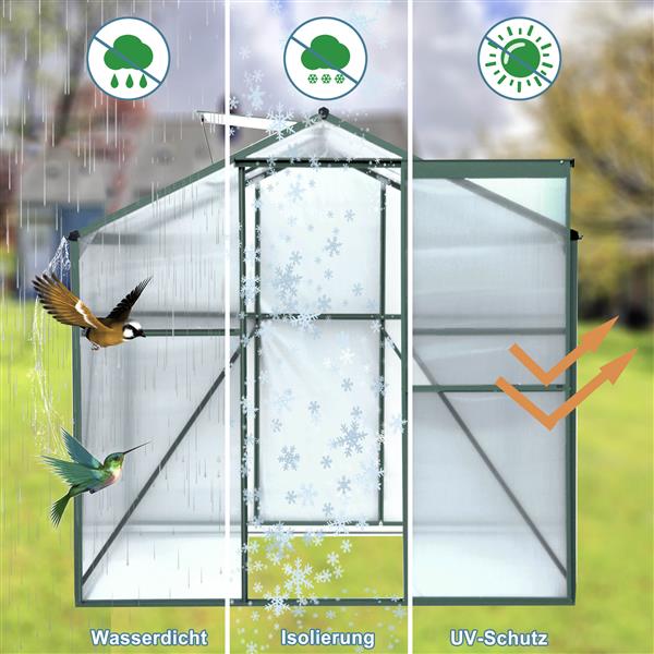 Polycarbonate Greenhouse,6'x 8' Heavy Duty Walk-in Plant Garden Greenhouse for Backyard/Outdoor