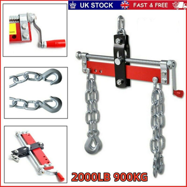 2000lb 900kg Engine Crane Hoist Lift Leveller Chain Load Garage Loading Balancer