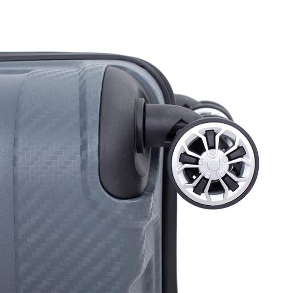 Hardshell Suitcase Spinner Wheels PP Luggage Sets Lightweight Durable Suitcase with TSA Lock,3-Piece Set (20/24/28) ,Gray