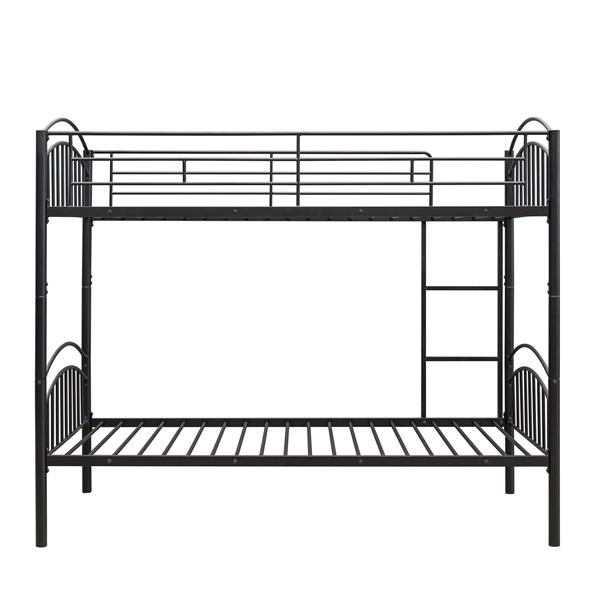 Twin Over Twin Metal Bunk Bed,Divided into Two Beds(Black)