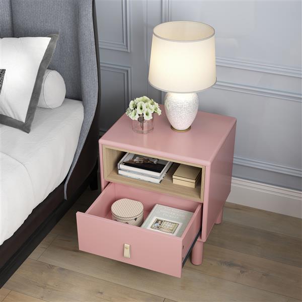 Single drawer bedside table, modern style bedside table, wooden bedside table, bedside table with drawer, side table with drawer, compact bedside table, Nordic style bedside table