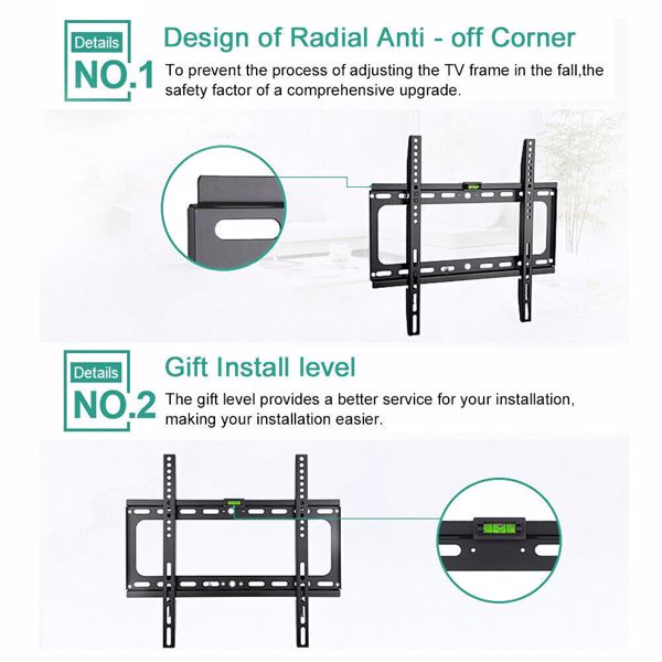 TV WALL BRACKET MOUNT SLIM FOR 26 30 32 40 42 50 63 INCH FLAT 3D LCD LED PLASMA