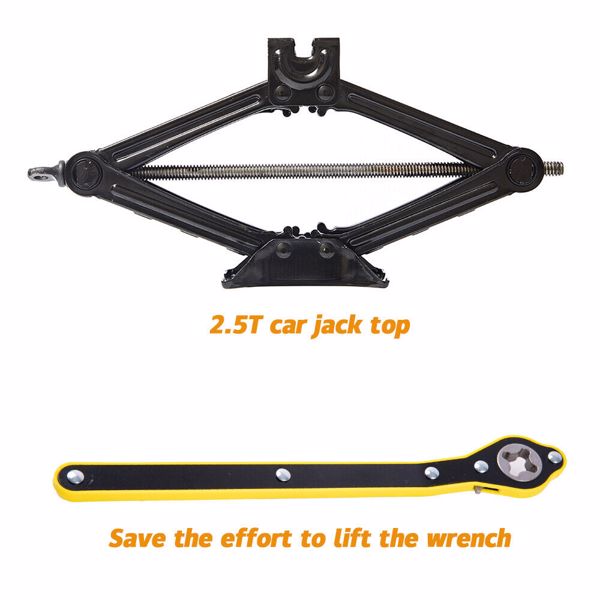 2.5 Ton Tonne Scissor Jack Lift Wind Up for Car Van Garage w/Crank Speed Handle