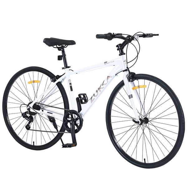 7 Speed Hybrid Bike Aluminum Alloy Frame C-Brake 700C Road Bike For men women's City Bicycle