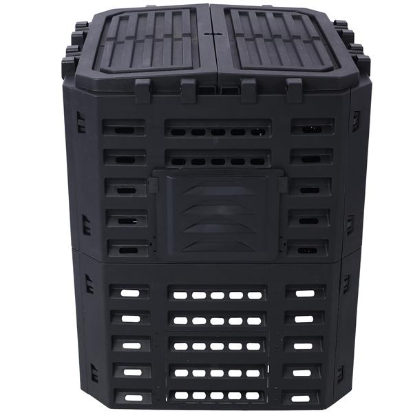 Garden Composter Bin Made from Recycled Plastic – 90 Gallons (340Liter) Large Compost Bin - Create Fertile Soil with Easy Assembly, Lightweight, Aerating Outdoor Compost Box