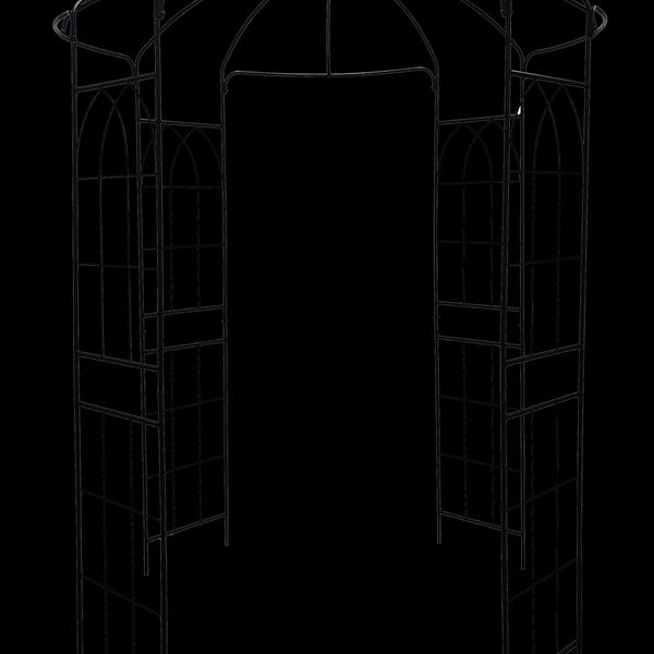 Metal Garden Arch Iron Garden Arbors Gazebo Dia81.3'' x 114.2'' High Birdcage Shape Pergola Pavilion for Wedding Ceremony
Outdoor Black